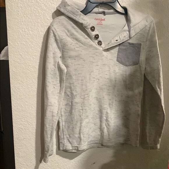 Cat & Jack Kids' White Hoodie with Pocket - Picture 1 of 8